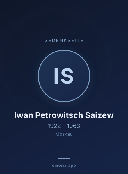Gedenkportrait von Iwan Petrowitsch Saizew