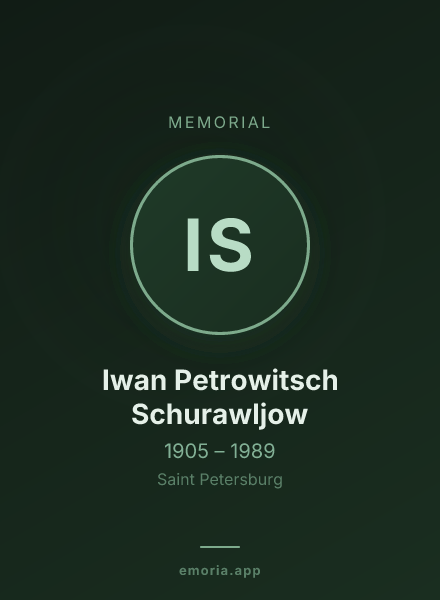 Memorial portrait of Iwan Petrowitsch Schurawljow