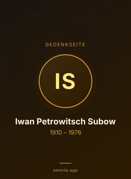 Gedenkportrait von Iwan Petrowitsch Subow
