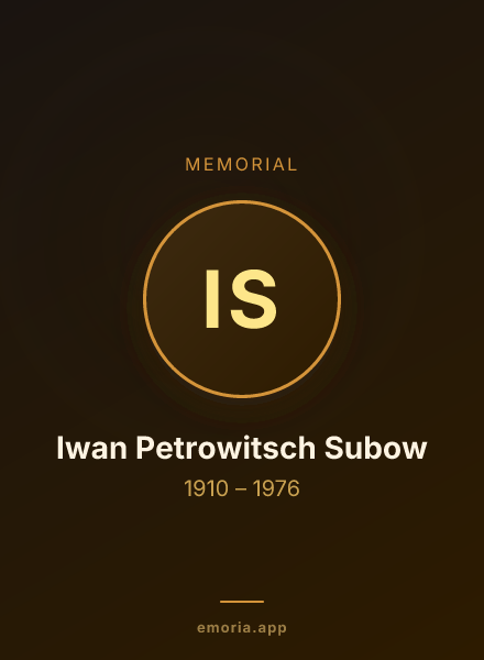 Memorial portrait of Iwan Petrowitsch Subow