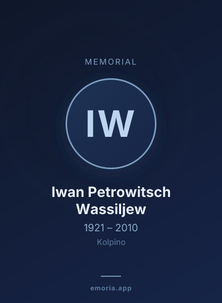 Memorial portrait of Iwan Petrowitsch Wassiljew