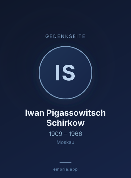 Gedenkportrait von Iwan Pigassowitsch Schirkow
