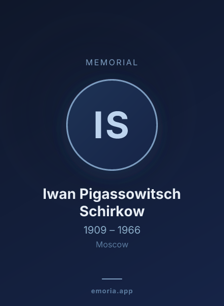 Memorial portrait of Iwan Pigassowitsch Schirkow