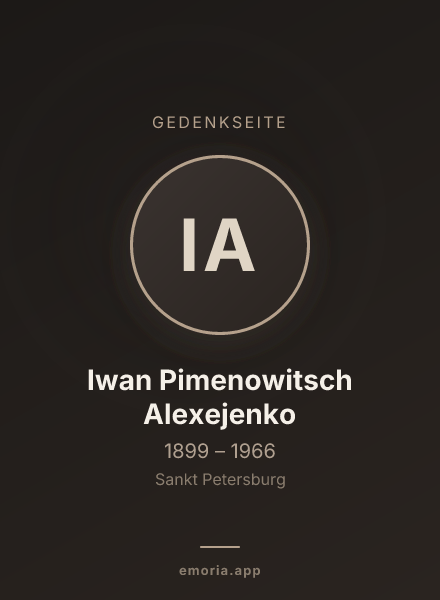 Gedenkportrait von Iwan Pimenowitsch Alexejenko