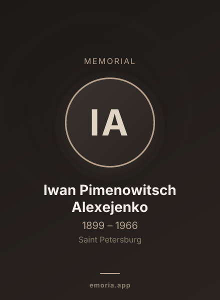 Memorial portrait of Iwan Pimenowitsch Alexejenko