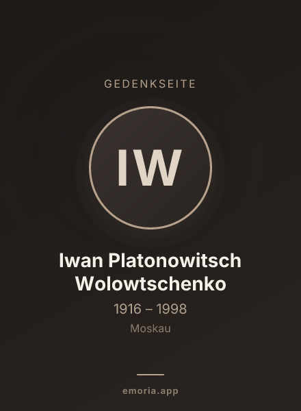 Gedenkportrait von Iwan Platonowitsch Wolowtschenko