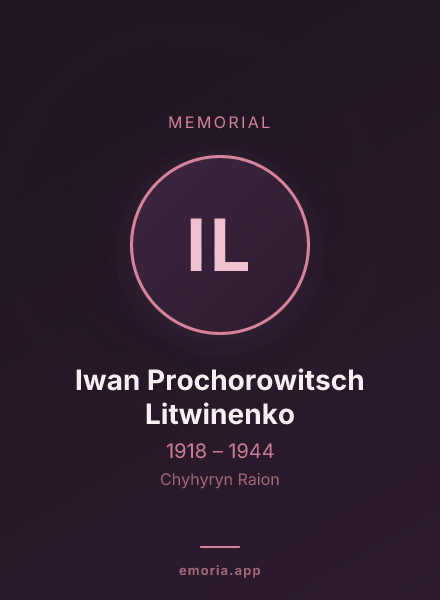 Memorial portrait of Iwan Prochorowitsch Litwinenko
