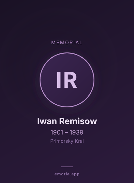 Memorial portrait of Iwan Remisow