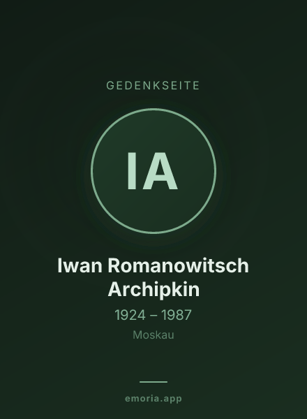 Gedenkportrait von Iwan Romanowitsch Archipkin
