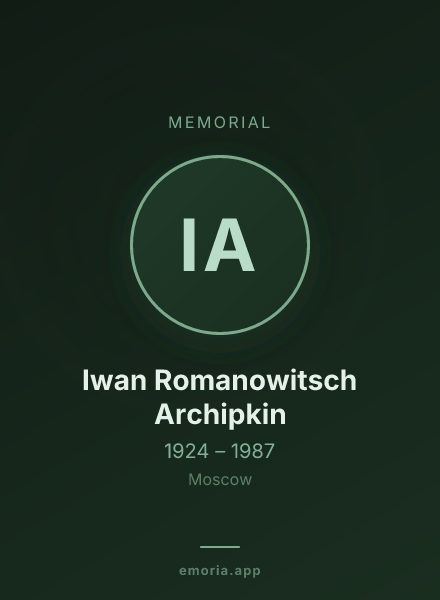 Memorial portrait of Iwan Romanowitsch Archipkin