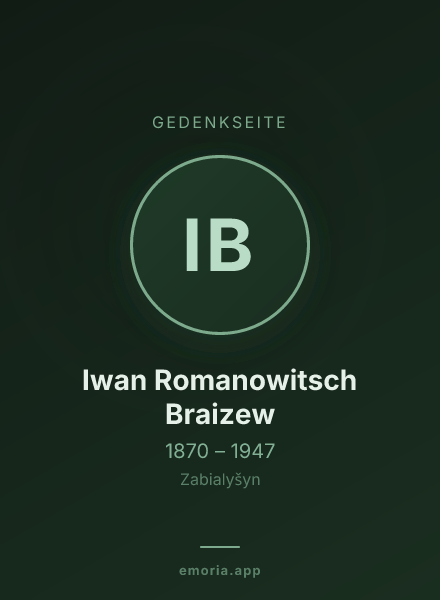 Gedenkportrait von Iwan Romanowitsch Braizew