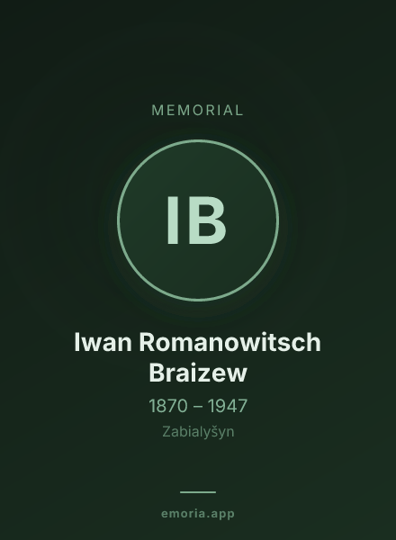 Memorial portrait of Iwan Romanowitsch Braizew