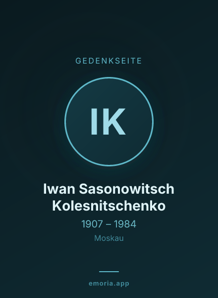 Gedenkportrait von Iwan Sasonowitsch Kolesnitschenko