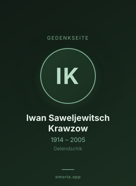 Gedenkportrait von Iwan Saweljewitsch Krawzow