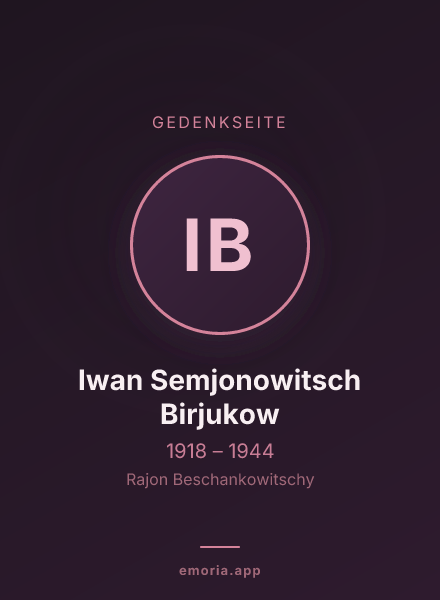 Gedenkportrait von Iwan Semjonowitsch Birjukow