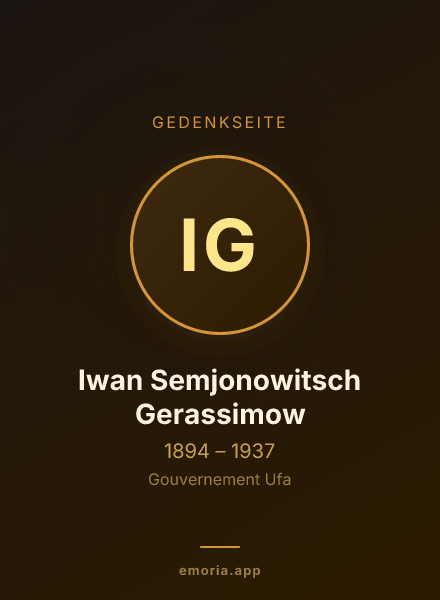 Gedenkportrait von Iwan Semjonowitsch Gerassimow