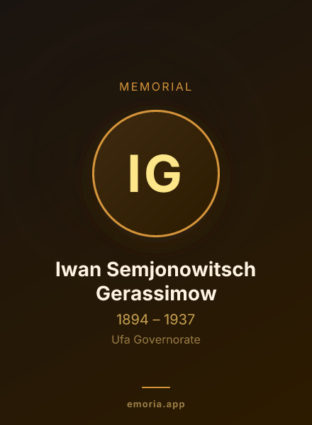 Memorial portrait of Iwan Semjonowitsch Gerassimow