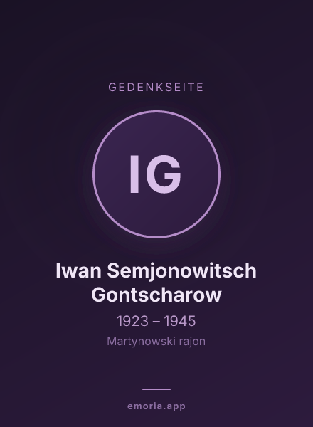 Gedenkportrait von Iwan Semjonowitsch Gontscharow