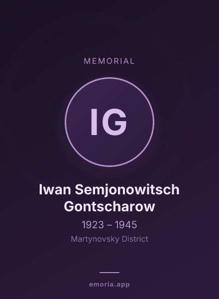 Memorial portrait of Iwan Semjonowitsch Gontscharow