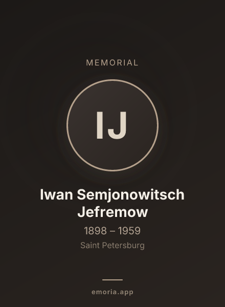 Memorial portrait of Iwan Semjonowitsch Jefremow