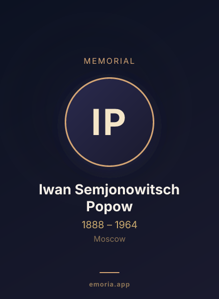 Memorial portrait of Iwan Semjonowitsch Popow