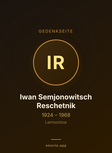 Gedenkportrait von Iwan Semjonowitsch Reschetnik