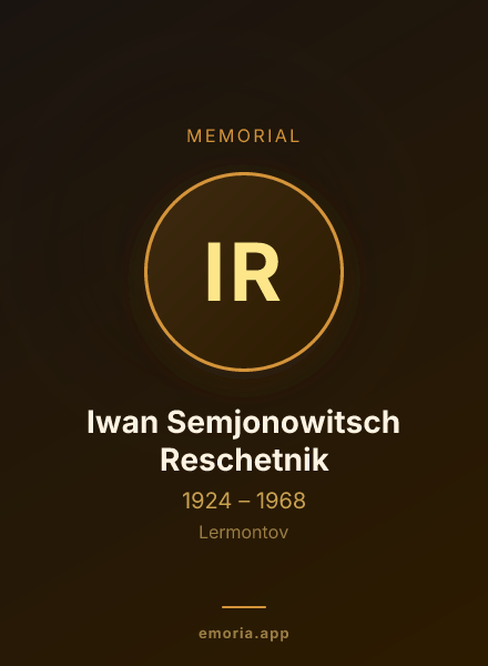 Memorial portrait of Iwan Semjonowitsch Reschetnik