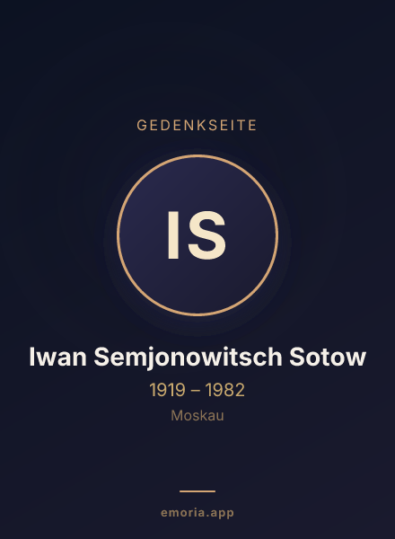Gedenkportrait von Iwan Semjonowitsch Sotow