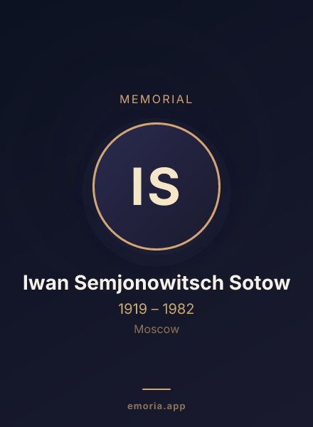 Memorial portrait of Iwan Semjonowitsch Sotow