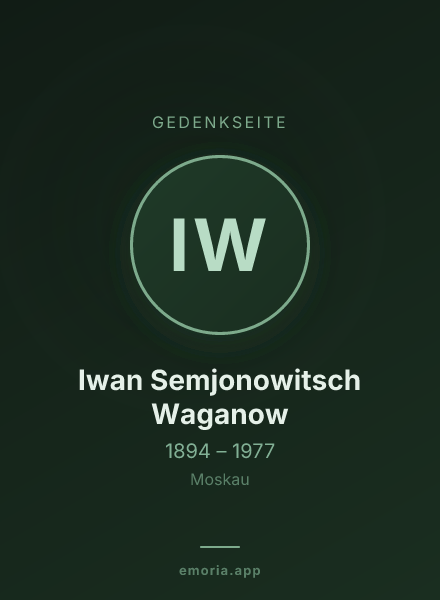 Gedenkportrait von Iwan Semjonowitsch Waganow