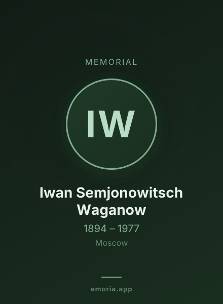 Memorial portrait of Iwan Semjonowitsch Waganow