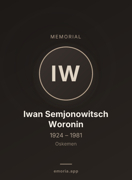 Memorial portrait of Iwan Semjonowitsch Woronin