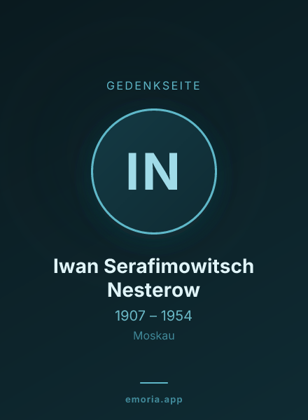 Gedenkportrait von Iwan Serafimowitsch Nesterow