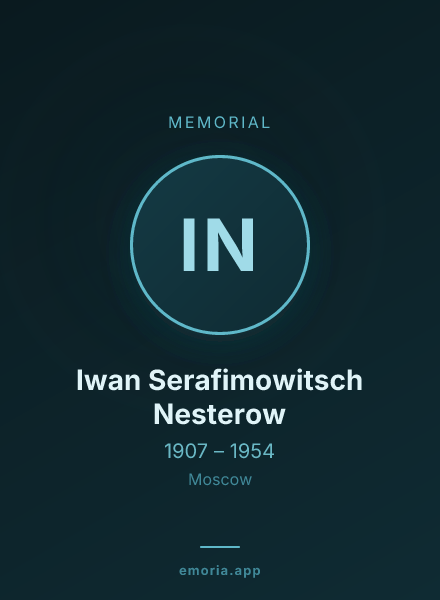 Memorial portrait of Iwan Serafimowitsch Nesterow