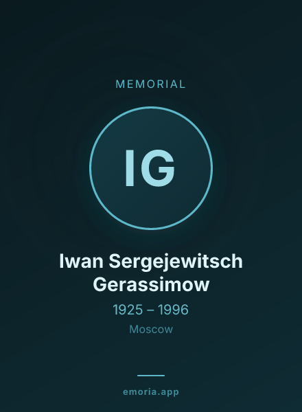 Memorial portrait of Iwan Sergejewitsch Gerassimow