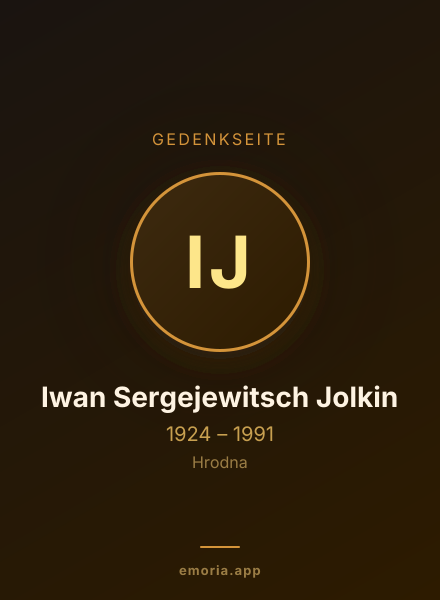 Gedenkportrait von Iwan Sergejewitsch Jolkin
