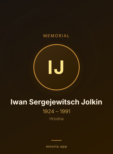 Memorial portrait of Iwan Sergejewitsch Jolkin