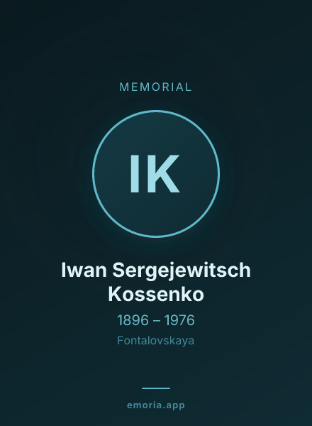 Memorial portrait of Iwan Sergejewitsch Kossenko