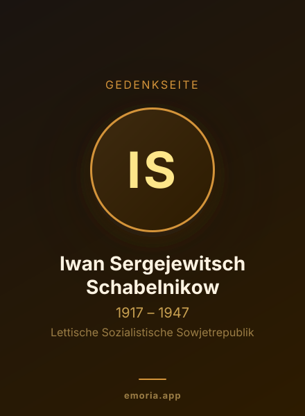 Gedenkportrait von Iwan Sergejewitsch Schabelnikow