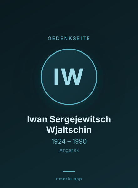Gedenkportrait von Iwan Sergejewitsch Wjaltschin