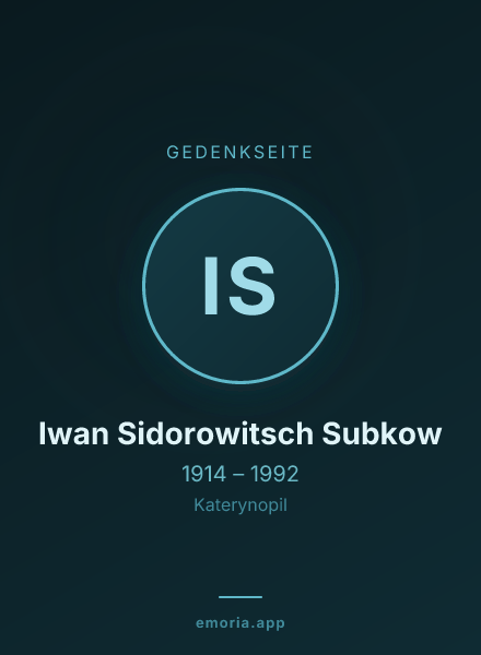Gedenkportrait von Iwan Sidorowitsch Subkow