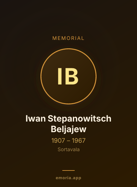 Memorial portrait of Iwan Stepanowitsch Beljajew