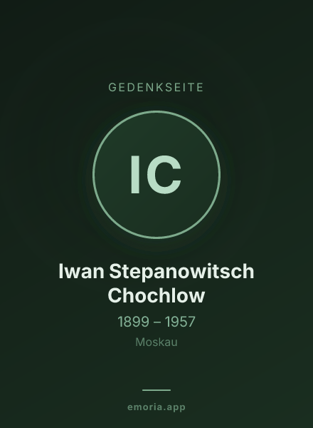 Gedenkportrait von Iwan Stepanowitsch Chochlow