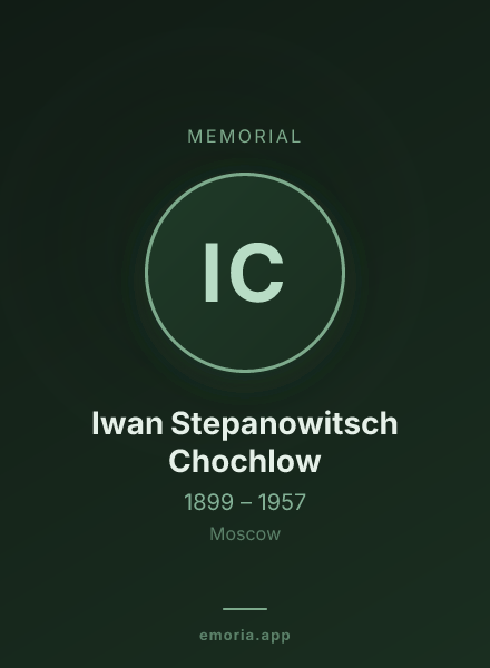 Memorial portrait of Iwan Stepanowitsch Chochlow