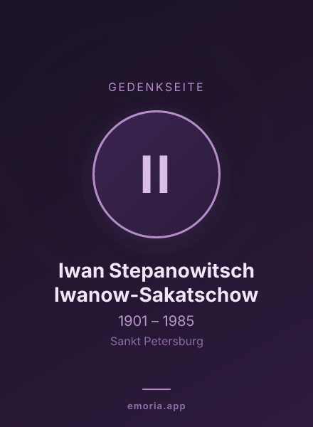 Gedenkportrait von Iwan Stepanowitsch Iwanow-Sakatschow