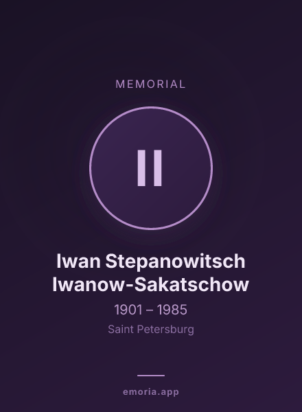 Memorial portrait of Iwan Stepanowitsch Iwanow-Sakatschow