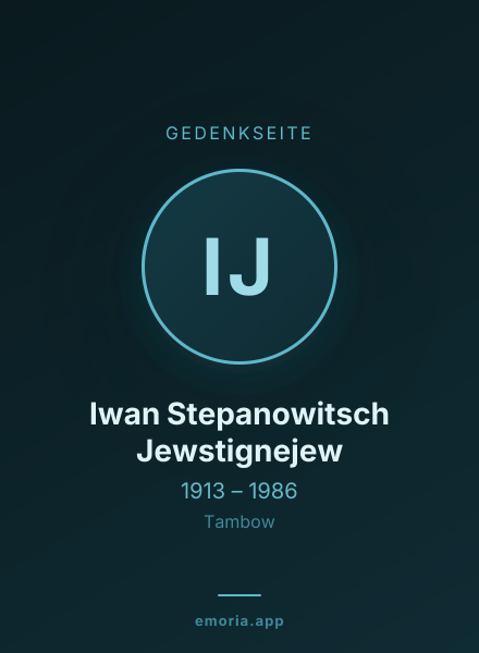 Gedenkportrait von Iwan Stepanowitsch Jewstignejew