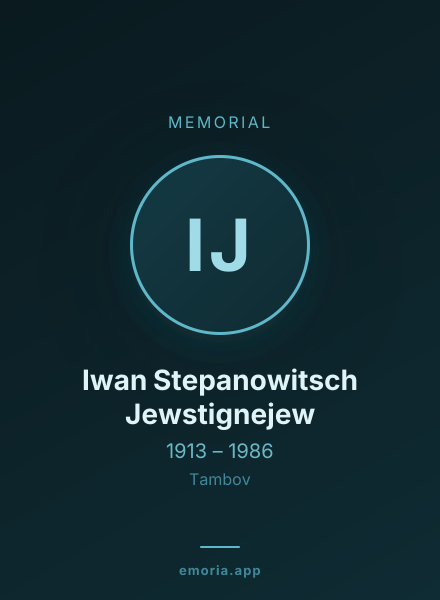 Memorial portrait of Iwan Stepanowitsch Jewstignejew