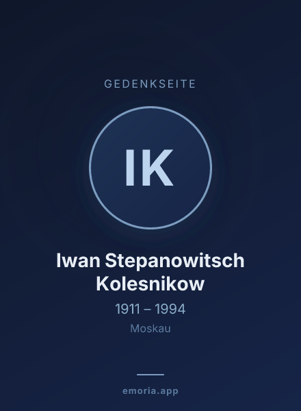 Gedenkportrait von Iwan Stepanowitsch Kolesnikow