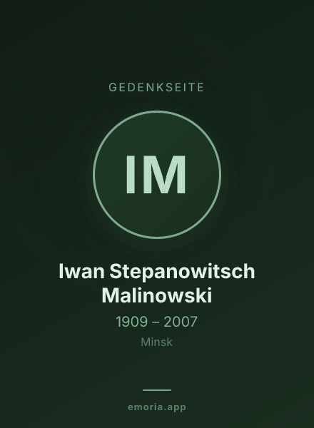 Gedenkportrait von Iwan Stepanowitsch Malinowski